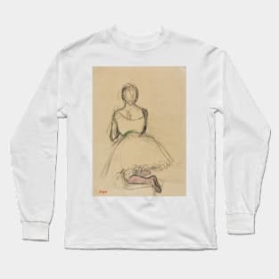 Dancer Kneeling, Seen from the Back by Edgar Degas Long Sleeve T-Shirt